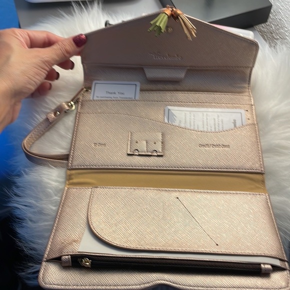 ๐ Travelambo Rose Gold Clutch Wristlet Travel Purse Organizer RFID NWOT - Picture 3 of 5